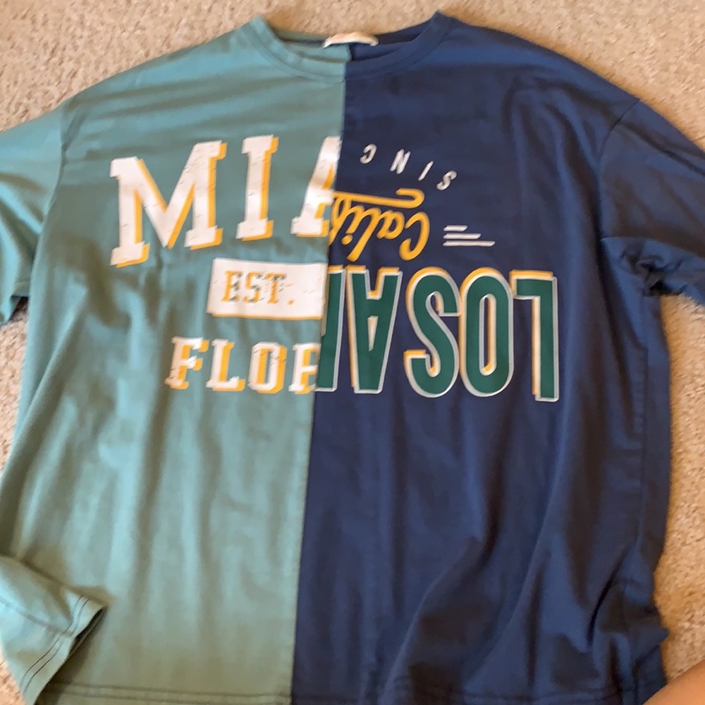 Color block different pattern tshirt - Picture 5 of 5
